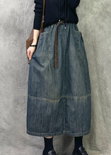 Load image into Gallery viewer, Chic Grey Blue Pockets Patchwork Denim Skirts Spring