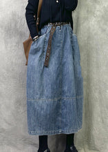 Load image into Gallery viewer, Chic Grey Blue Pockets Patchwork Denim Skirts Spring