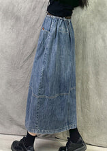 Load image into Gallery viewer, Chic Grey Blue Pockets Patchwork Denim Skirts Spring