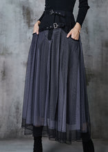 Load image into Gallery viewer, Chic Grey Exra Large Hem Patchwork Tulle Pleated Skirt Spring