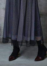 Load image into Gallery viewer, Chic Grey Exra Large Hem Patchwork Tulle Pleated Skirt Spring