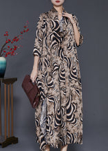 Load image into Gallery viewer, Chic Khaki Asymmetrical Leopard Print Silk Dresses Summer