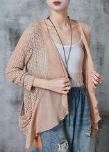 Load image into Gallery viewer, Chic Khaki Hollow Out Patchwork Knit Cardigan Summer