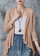 Load image into Gallery viewer, Chic Khaki Hollow Out Patchwork Knit Cardigan Summer