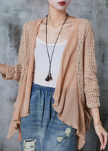 Load image into Gallery viewer, Chic Khaki Hollow Out Patchwork Knit Cardigan Summer