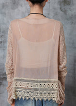 Load image into Gallery viewer, Chic Khaki Hollow Out Patchwork Knit Cardigan Summer