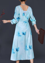 Load image into Gallery viewer, Chic Light Blue Backless Tie Dye Vacation Dresses Spring