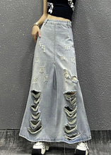 Load image into Gallery viewer, Chic Light Blue Pockets High Waist Denim Skirt Summer