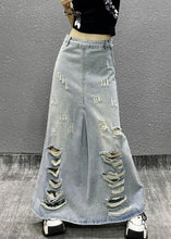 Load image into Gallery viewer, Chic Light Blue Pockets High Waist Denim Skirt Summer