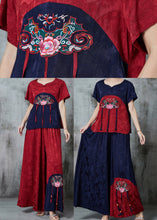 Load image into Gallery viewer, Chic Mulberry Embroidered Patchwork Silk Women Sets 2 Pieces Summer