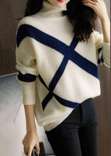 Load image into Gallery viewer, Chic Navy Turtleneck Cozy Wool Sweaters Long Sleeve