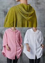 Load image into Gallery viewer, Chic Pink Oversized Striped Cotton Blouses Summer