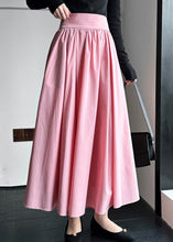 Load image into Gallery viewer, Chic Pink Zippered High Waist Cotton Skirts Spring