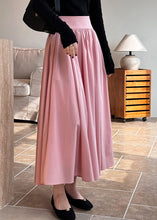 Load image into Gallery viewer, Chic Pink Zippered High Waist Cotton Skirts Spring