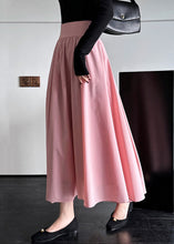 Load image into Gallery viewer, Chic Pink Zippered High Waist Cotton Skirts Spring