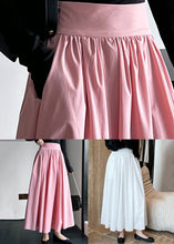 Load image into Gallery viewer, Chic Pink Zippered High Waist Cotton Skirts Spring