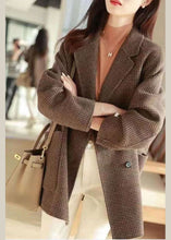 Load image into Gallery viewer, Chic Plaid Notched Pockets Wooled Blend Coats Long Sleeve