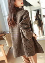 Load image into Gallery viewer, Chic Plaid Notched Pockets Wooled Blend Coats Long Sleeve