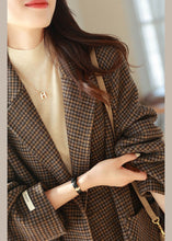 Load image into Gallery viewer, Chic Plaid Notched Pockets Wooled Blend Coats Long Sleeve