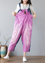 Load image into Gallery viewer, Chic Purple Oversized Patchwork Applique Cotton Overalls Jumpsuit Spring