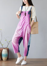 Load image into Gallery viewer, Chic Purple Oversized Patchwork Applique Cotton Overalls Jumpsuit Spring