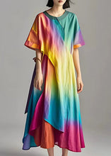 Load image into Gallery viewer, Chic Rainbow Tie Dye Cotton Robe Dresses Summer