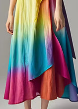 Load image into Gallery viewer, Chic Rainbow Tie Dye Cotton Robe Dresses Summer