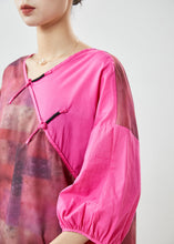 Load image into Gallery viewer, Chic Rose Tie Dye Patchwork Linen Blouse Top Summer