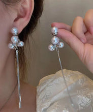 Load image into Gallery viewer, Chic Silk Sterling Silver Alloy Pearl Tassel Drop Earrings