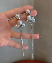 Load image into Gallery viewer, Chic Silk Sterling Silver Alloy Pearl Tassel Drop Earrings