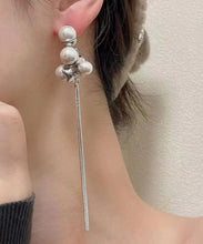 Load image into Gallery viewer, Chic Silk Sterling Silver Alloy Pearl Tassel Drop Earrings