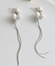 Load image into Gallery viewer, Chic Silk Sterling Silver Alloy Pearl Tassel Drop Earrings