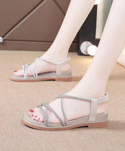 Load image into Gallery viewer, Chic Versatile Black Hollow Out Peep Toe Zircon Walking Sandals