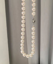 Load image into Gallery viewer, Chic White Sterling Silver Pearl Graduated Bead Necklac Two Piece Set