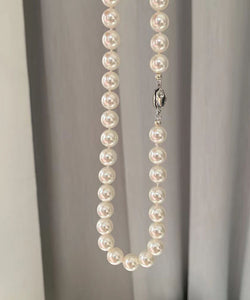 Chic White Sterling Silver Pearl Graduated Bead Necklac Two Piece Set