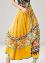 Load image into Gallery viewer, Chic Yellow Tasseled Patchwork Tulle Skirt Summer