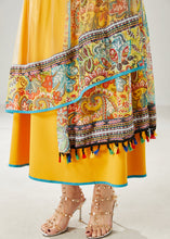 Load image into Gallery viewer, Chic Yellow Tasseled Patchwork Tulle Skirt Summer