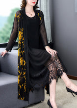 Load image into Gallery viewer, Chic Yellow V Neck Print Tulle Long Sunscreen Cardigans Long Sleeve