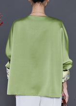 Load image into Gallery viewer, Chinese Style Green Embroidered Silk Coat Spring