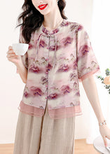 Load image into Gallery viewer, Chinese Style Green Tasseled Print Linen Two Pieces Set Summer