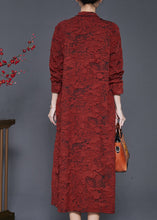 Load image into Gallery viewer, Chinese Style Orange Jacquard Patchwork Silk Dress Spring