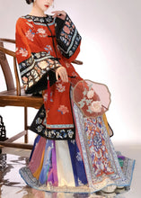 Load image into Gallery viewer, Chinese Style Red Embroidered Button Silk Two Pieces Set Long Sleeve