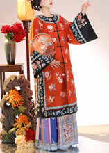 Load image into Gallery viewer, Chinese Style Red Embroidered Button Silk Two Pieces Set Long Sleeve