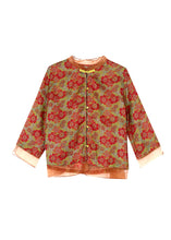 Load image into Gallery viewer, Chinese Style Red Stand Collar Print Patchwork Linen Shirts Summer