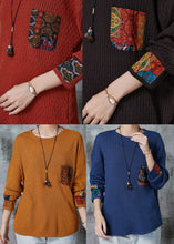 Load image into Gallery viewer, Chocolate Patchwork Applique Knit Cozy Sweaters Spring