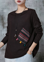 Load image into Gallery viewer, Chocolate Patchwork Knit Loose Sweaters O-Neck Spring