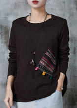 Load image into Gallery viewer, Chocolate Patchwork Knit Loose Sweaters O-Neck Spring