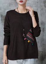 Load image into Gallery viewer, Chocolate Patchwork Knit Loose Sweaters O-Neck Spring