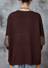 Load image into Gallery viewer, Chocolate Patchwork Knit Sweater Oversized Applique Spring