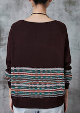 Load image into Gallery viewer, Chocolate Striped Knit Cozy Sweater Tops Oversized Spring